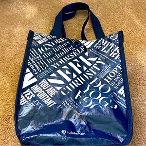 Lululemon Reusable Snap Shoulder Black Inspirational Workout Tote Bag